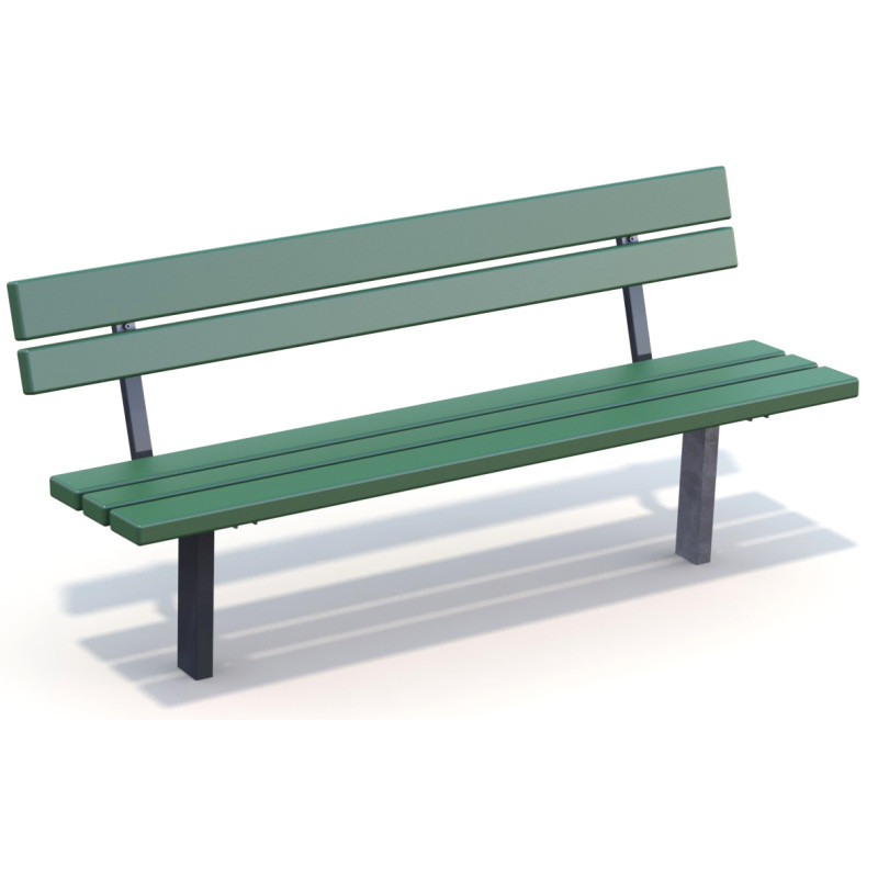 HAGS Ekeby Standard Park Bench for Setting in Concrete (Color: Green/Black) (8037018)