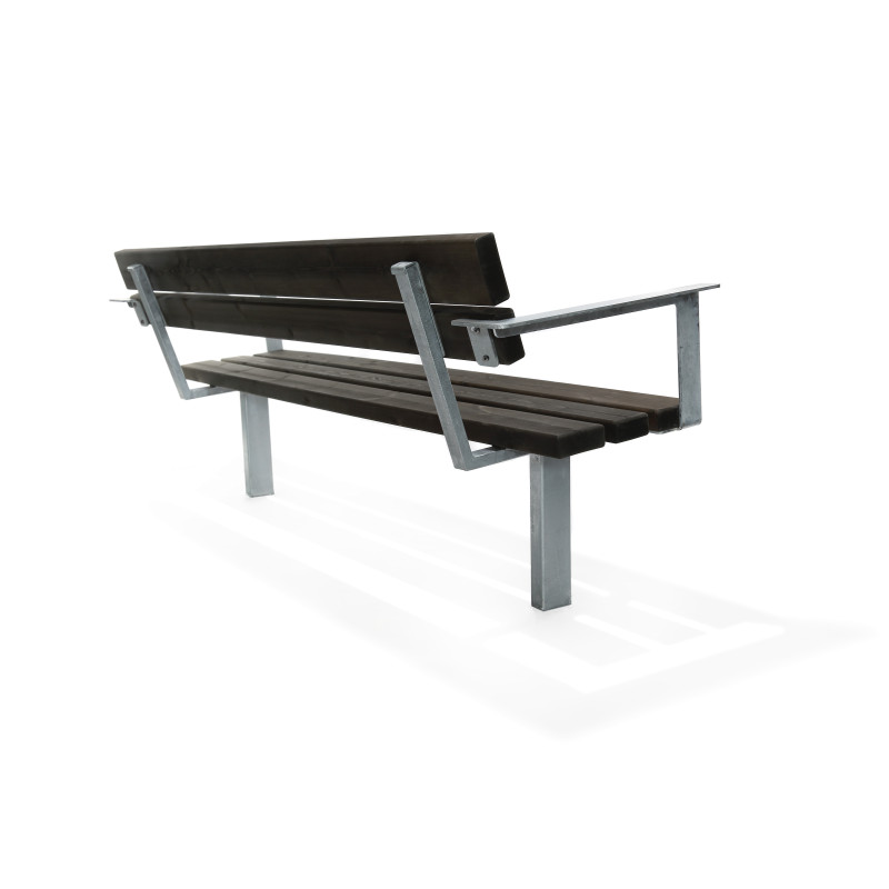 HAGS Ekeby Standard Park Bench for Setting in Concrete (Color: Green/Black) (8037018)