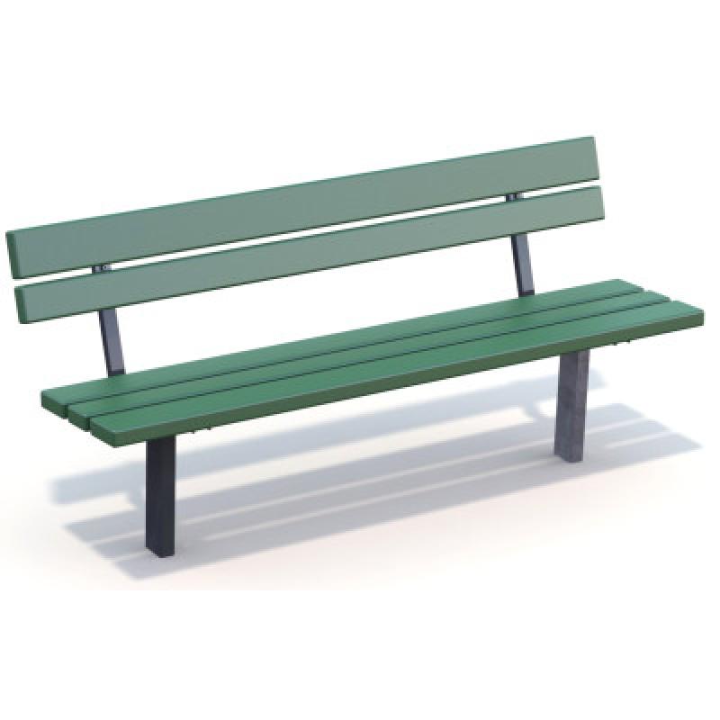 HAGS Ekeby Standard Park Bench for Setting in Concrete (Color: Green/Black) (8037018)