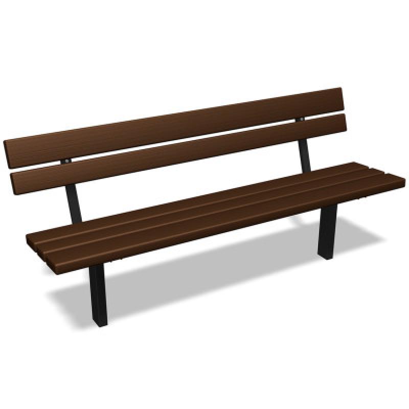 HAGS Ekeby Standard Park Bench for Setting in Concrete (Color: Black | Recycled Plastic) (8064352)