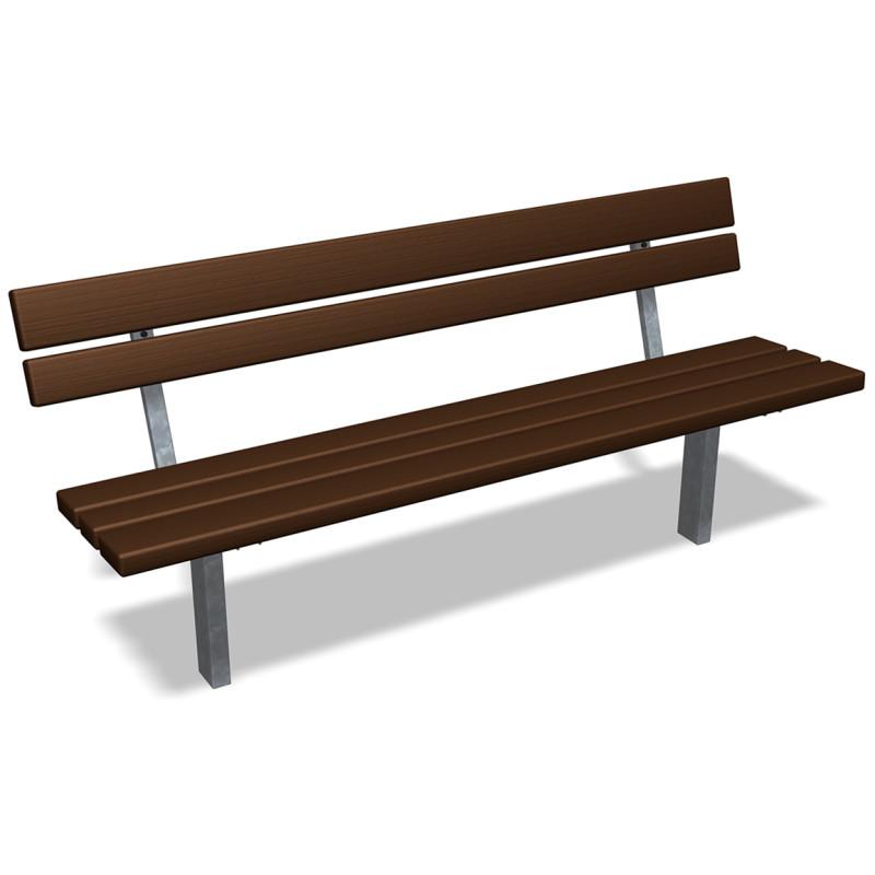 HAGS Ekeby Standard Park Bench for Setting in Concrete (Color: Galvanized | Recycled Plastic) (8064354)