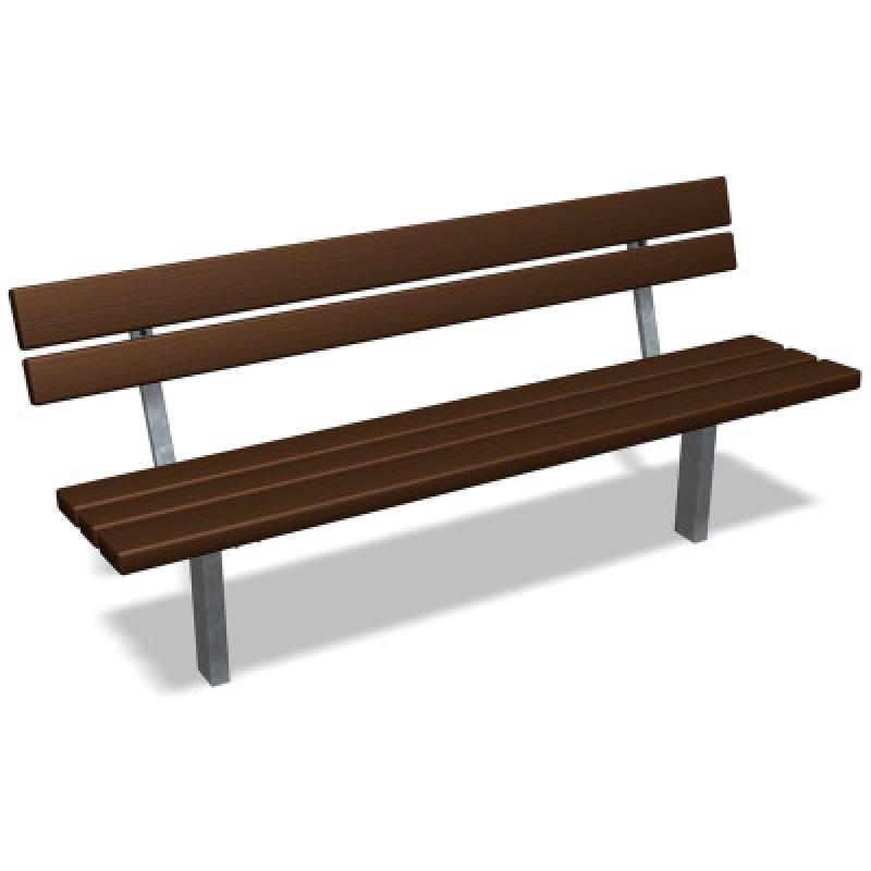HAGS Ekeby Standard Park Bench for Setting in Concrete (Color: Galvanized | Recycled Plastic) (8064354)
