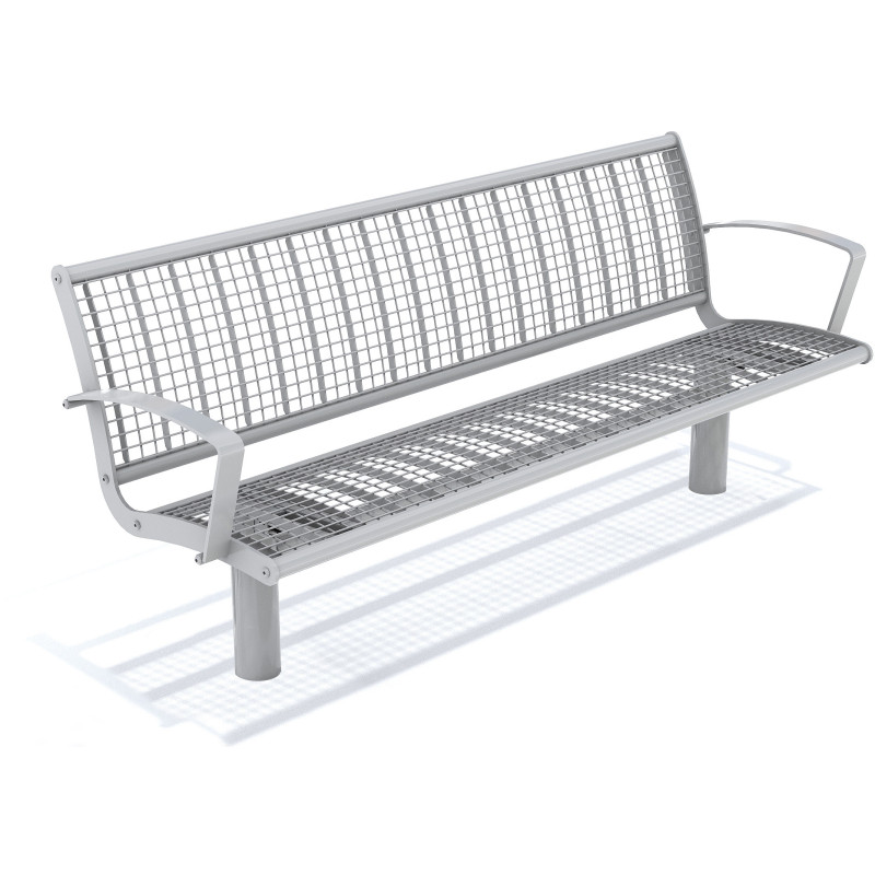 HAGS Park Bench Esplanad Standard - For Concreting (Colour: Silver) (8003211) Front view