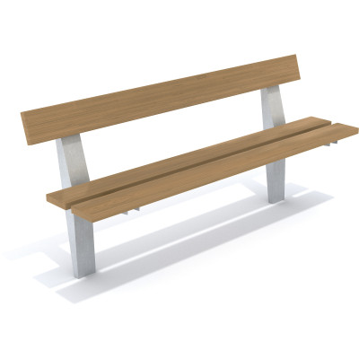 HAGS Park Bench Gripenberg Standard - for setting in concrete (color: dark brown/galvanized)