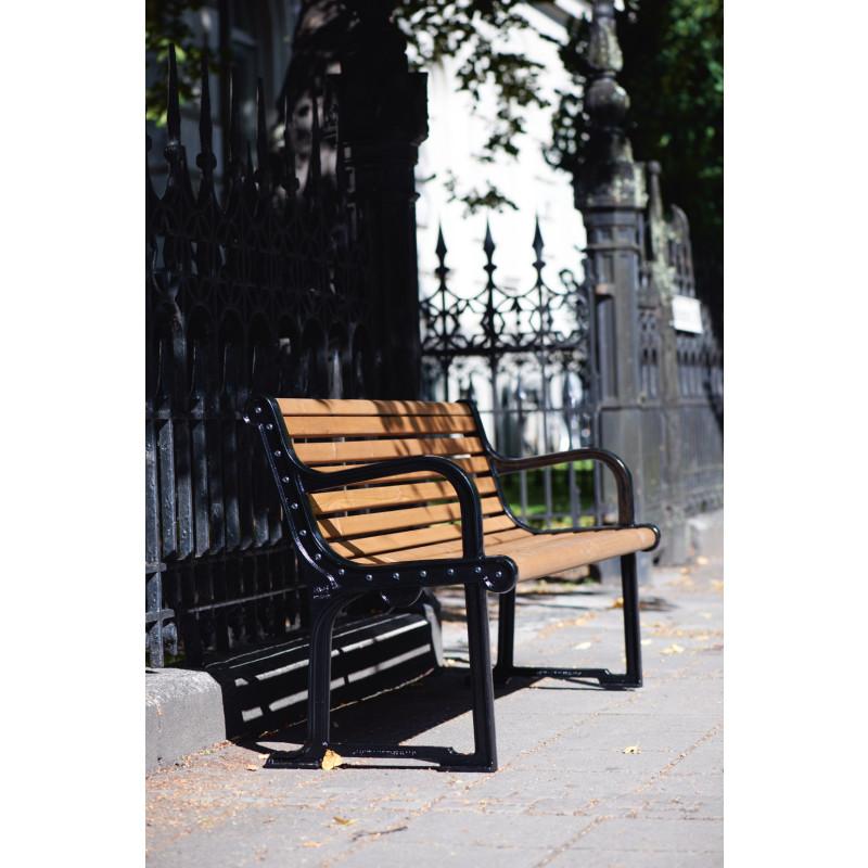 HAGS Gripsholm Standard Park Bench (Color: Dark Brown/Black) (8037041)