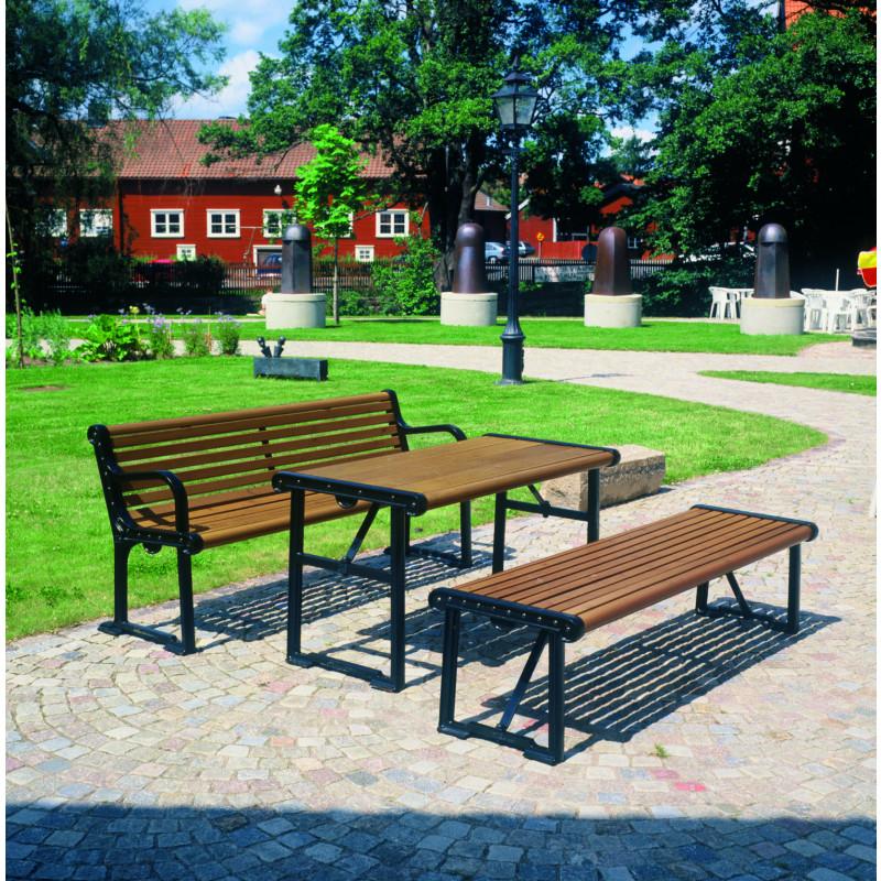 HAGS Gripsholm Standard Park Bench (Color: Dark Brown/Black) (8037041)