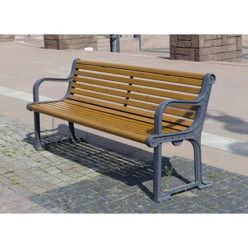 HAGS Gripsholm Standard Park Bench (Color: Dark Brown/Black) (8037041)
