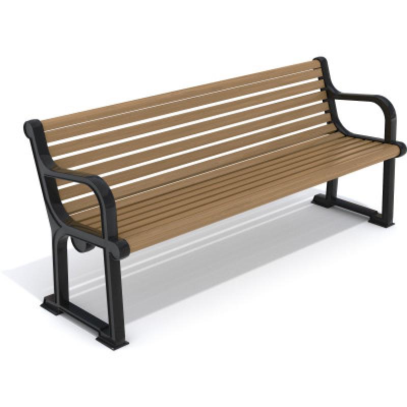 HAGS Gripsholm Standard Park Bench (Color: Dark Brown/Black) (8037041)