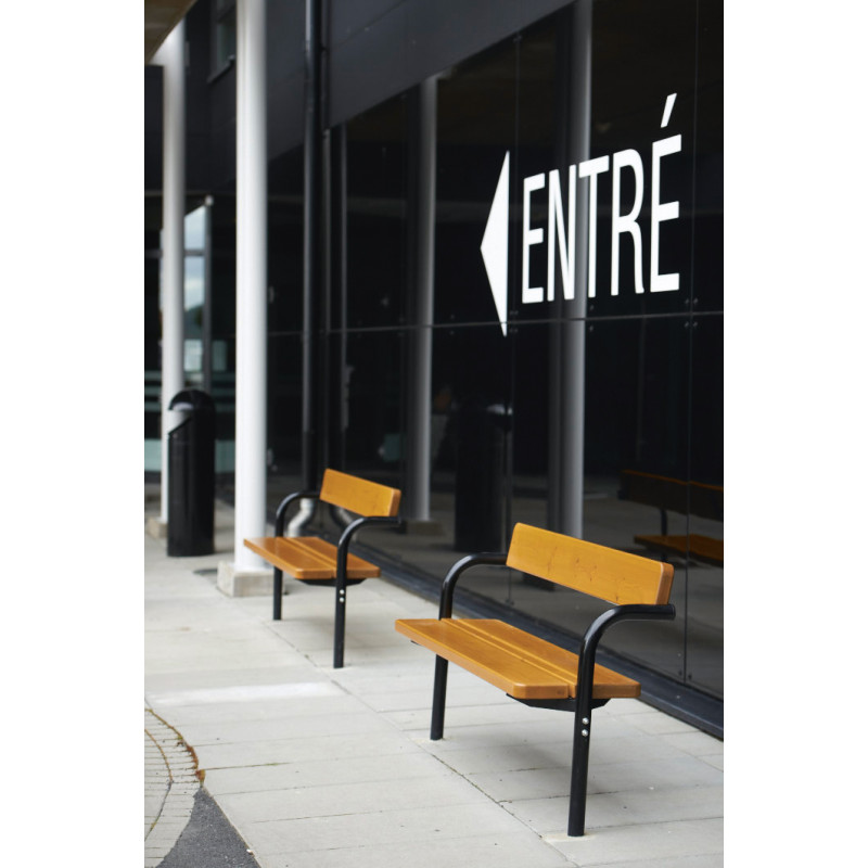 HAGS Rörkröken Standard Park Bench - For Concreting (Colour: Dark Brown/Black)