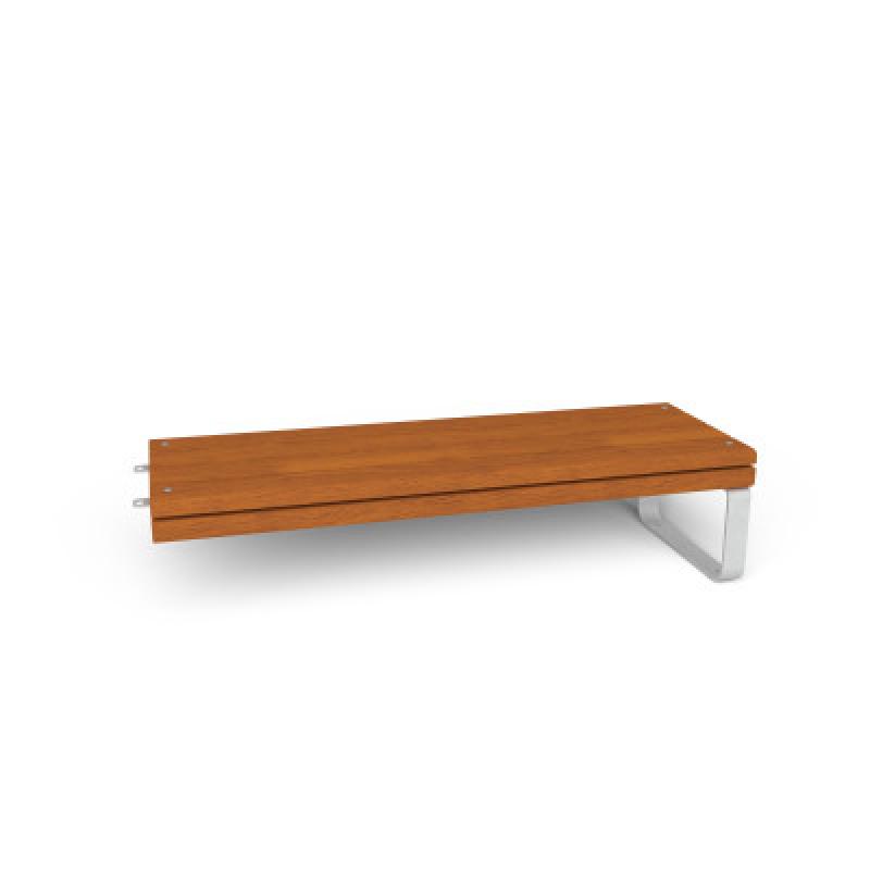 HAGS Rosenlund Hardwood Standard Modular Park Bench 1 Side (Color: Galvanized | Hardwood) (8098602)