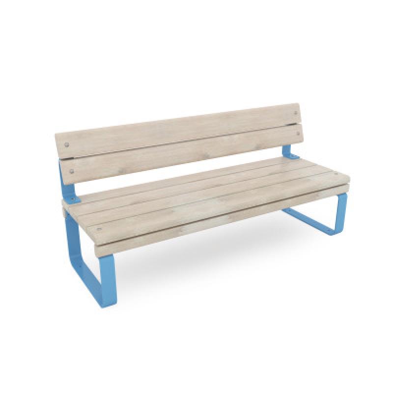 HAGS Rosenlund Standard Park Bench with Backrest (Color: Blue) (8076998)