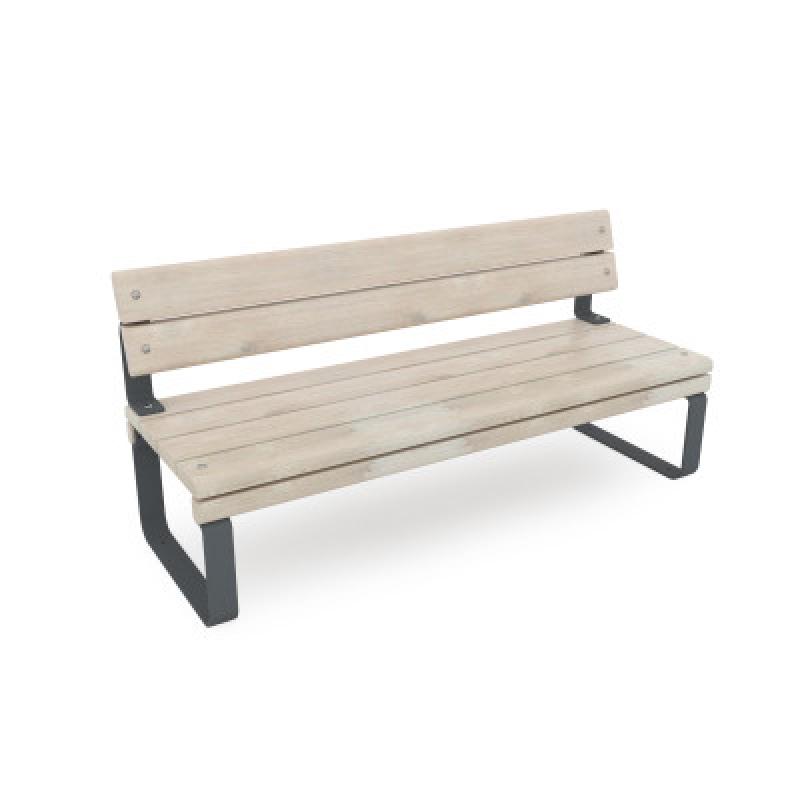HAGS Rosenlund Standard Park Bench with Backrest (Color: Dark Grey) (8077096)