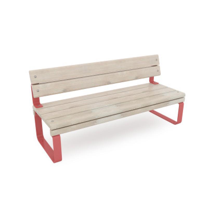 HAGS Rosenlund Standard Park Bench with Backrest (Color: Red) (8076992)