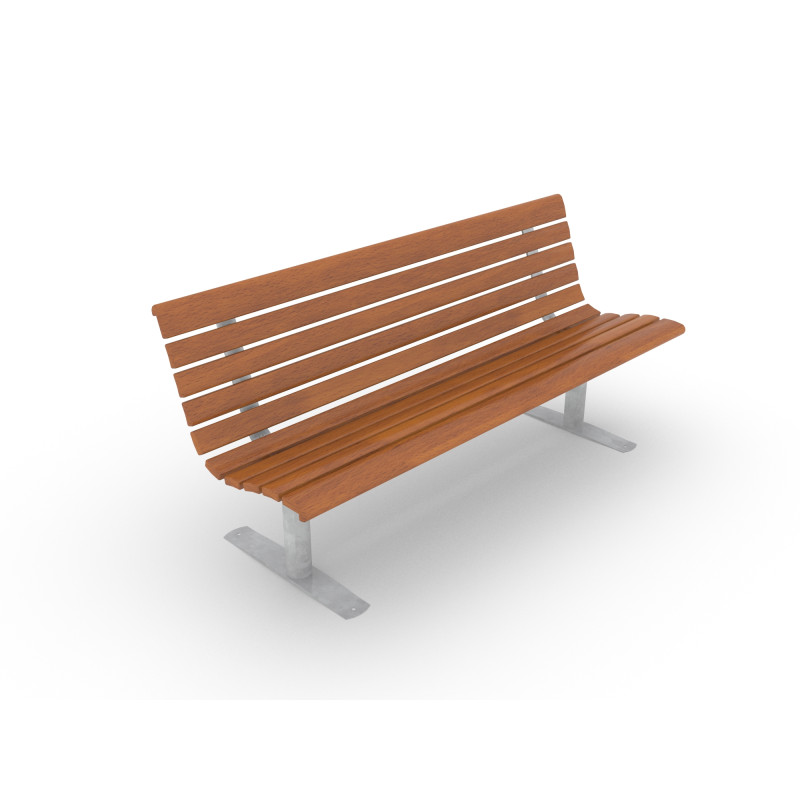 HAGS Park Bench Sofiero Hardwood Standard - Freestanding (Colour: Brown/Galvanized)