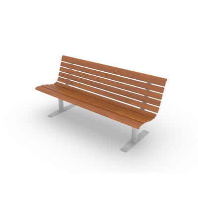 HAGS Park Bench Sofiero Hardwood Standard - Freestanding (Colour: Brown/Galvanized)