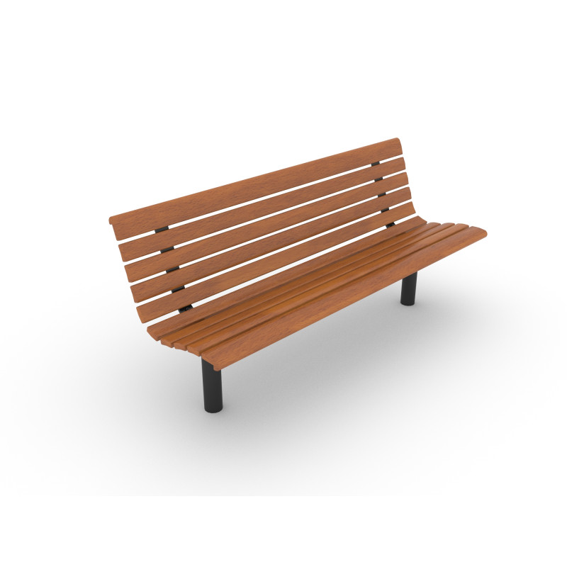 HAGS Park Bench Sofiero Hardwood Standard - For Concreting (Colour: Brown/Black)