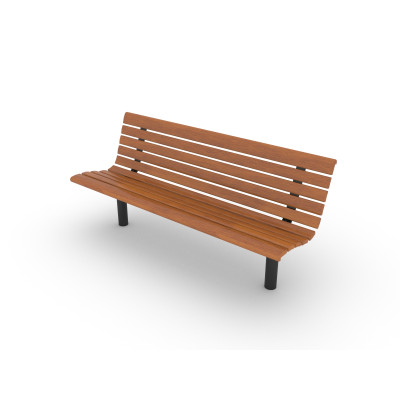 HAGS Park Bench Sofiero Hardwood Standard - For Concreting (Colour: Brown/Black)