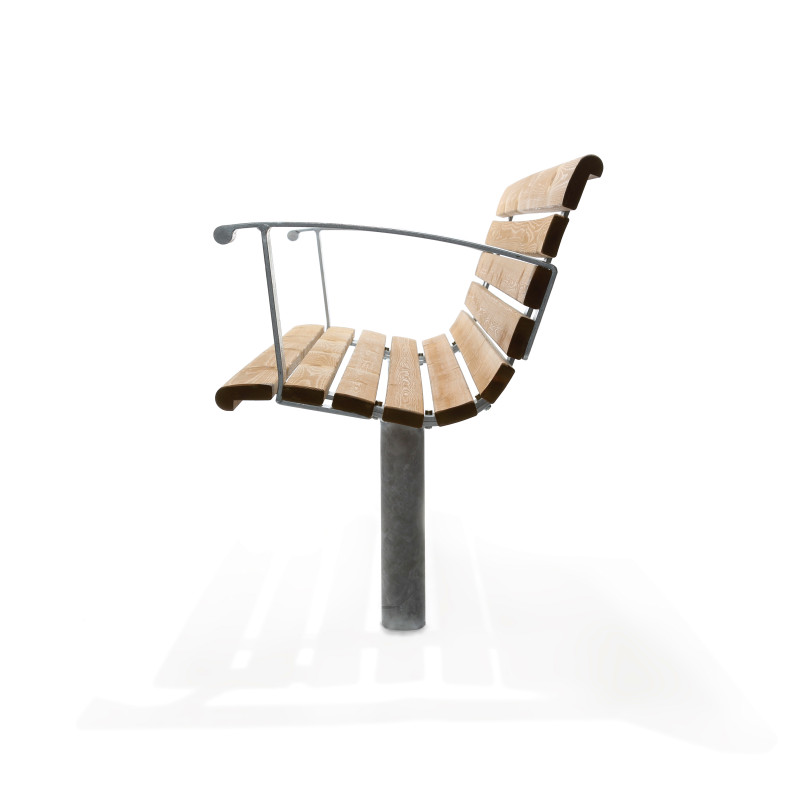 HAGS Park Bench Sofiero Hardwood Standard - For Concreting (Colour: Brown/Galvanized)