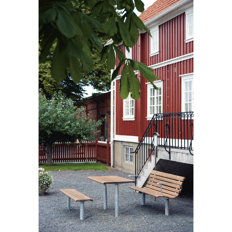 HAGS Park Bench Sofiero Hardwood Standard - For Concreting (Colour: Brown/Galvanized)