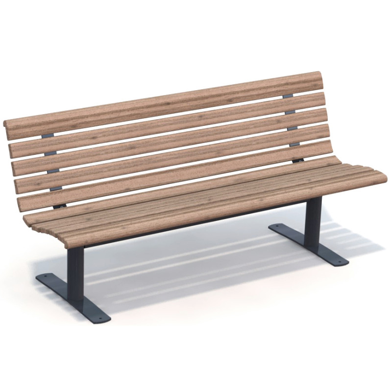 HAGS Park Bench Sofiero Standard - Freestanding (Colour: Dark Brown/Black) Front view
