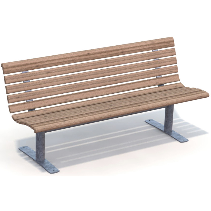 HAGS Park Bench Sofiero Standard - Freestanding (Colour: Dark Brown/Galvanized) Front view