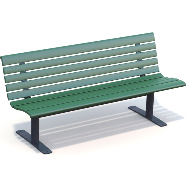 HAGS Park Bench Sofiero Standard - Freestanding (Colour: Green/Black) Front view