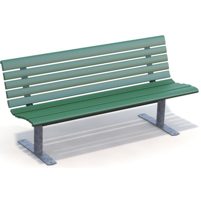 HAGS Park Bench Sofiero Standard - Freestanding (Colour: Green/Galvanized)