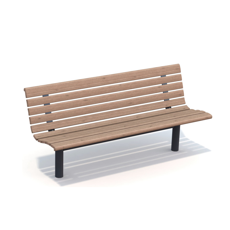 HAGS Sofiero Standard park bench - for setting in concrete Front view