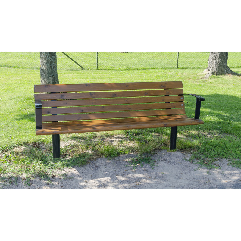 HAGS Sofiero Standard park bench - for setting in concrete (color: dark brown/black)