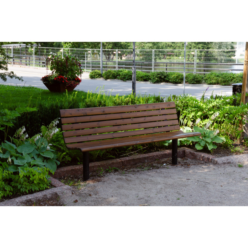 HAGS Sofiero Standard park bench - for setting in concrete (color: dark brown/black)