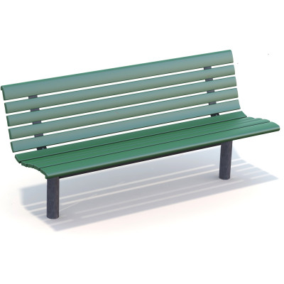 HAGS Sofiero Standard park bench - for setting in concrete (color: green/galvanized)