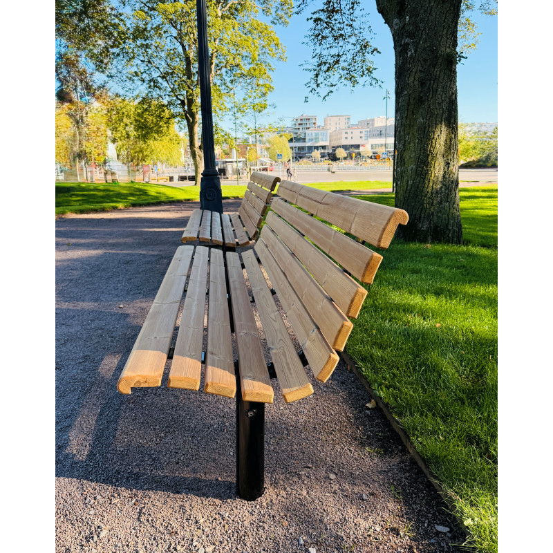 HAGS Park Bench Sofiero Thermo Standard - For Concreting (Colour: Black)