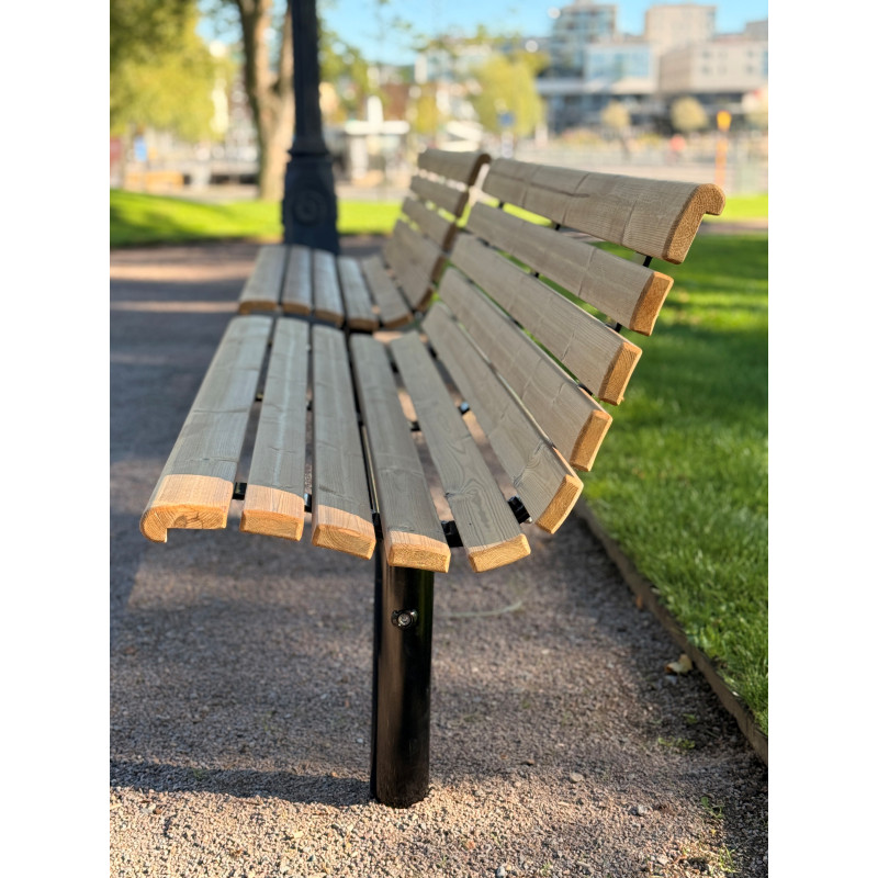 HAGS Park Bench Sofiero Thermo Standard - For Concreting (Colour: Black)