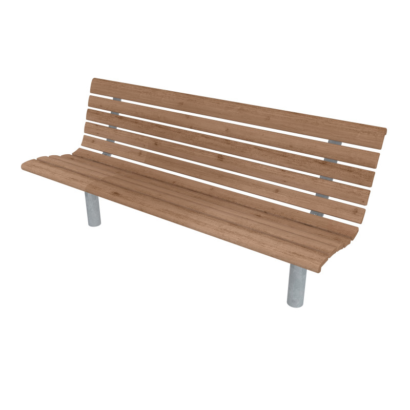 HAGS park bench Sofiero Thermo Standard - for setting in concrete Front view