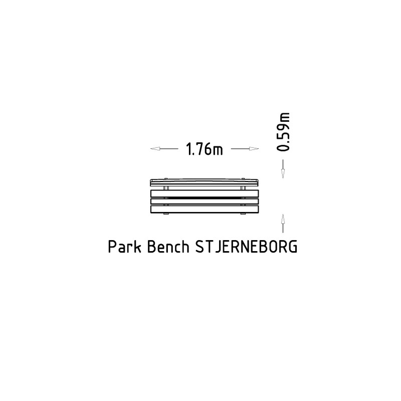 HAGS Park Bench Stjerneborg Standard - Freestanding (Colour: Dark Brown)