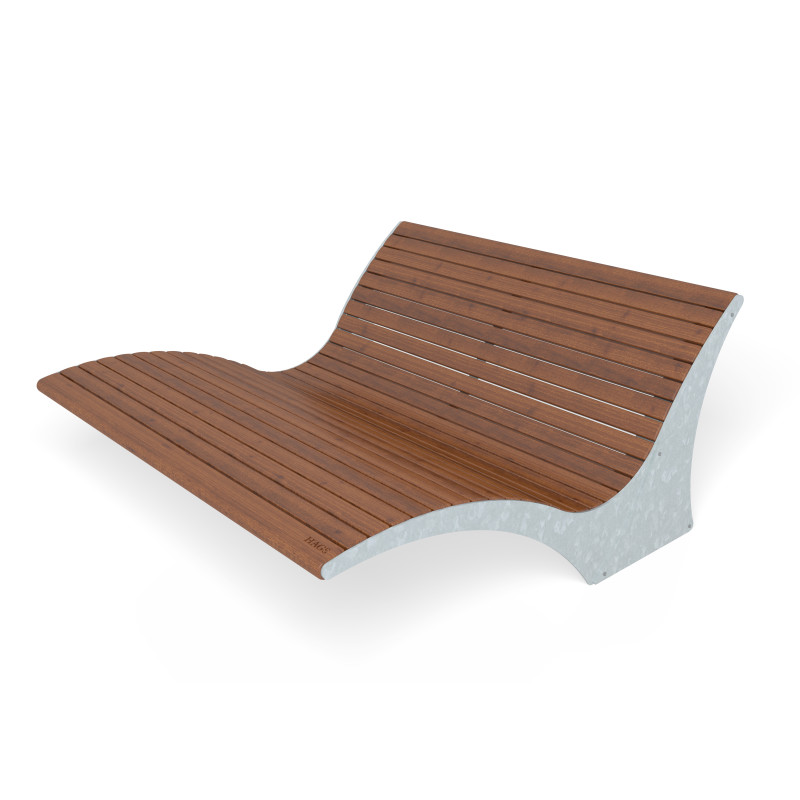 HAGS Parking Lounger Solberga Extra Wide Standard - For Concreting (Colour: Dark Brown/Galvanized) Front view
