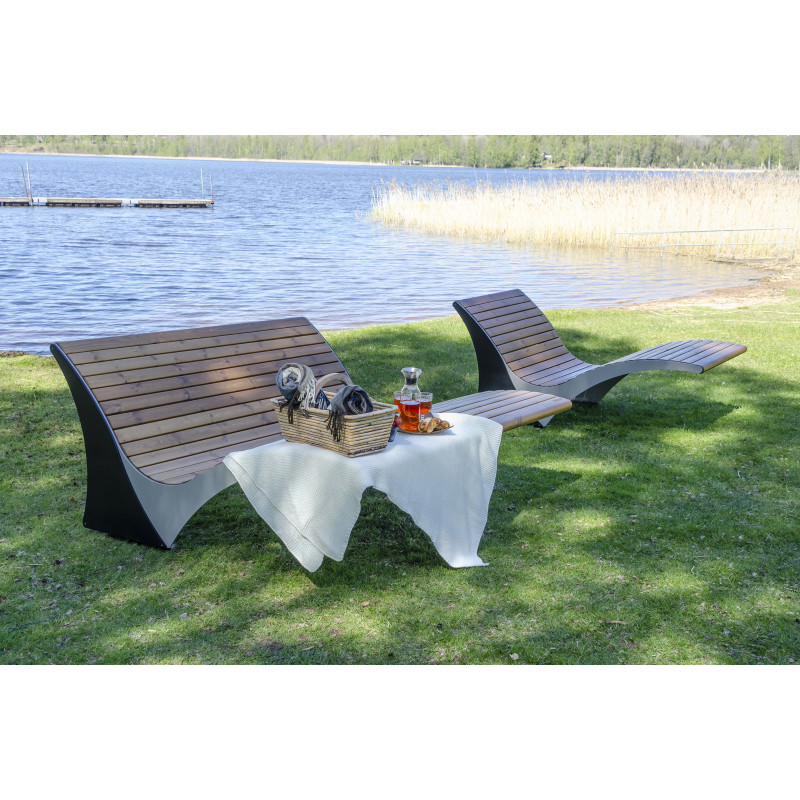 HAGS Parking Lounger Solberga Extra Wide Standard - For Concreting (Colour: Grey/Black)