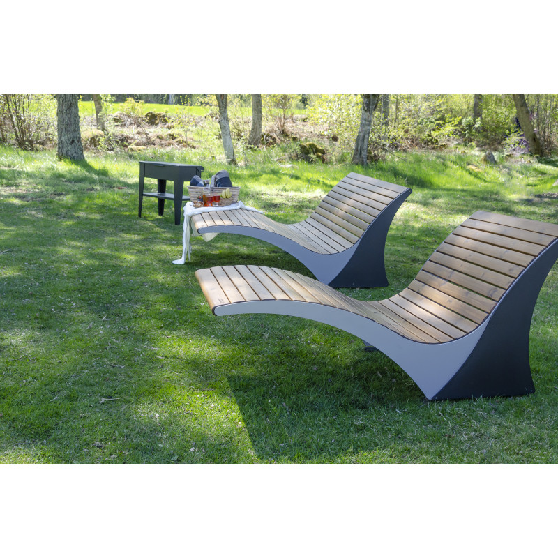 HAGS Solberga Standard Parking Lounger - For Dowelling (Colour: Grey/Black)