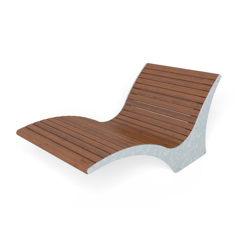 HAGS Solberga Standard park lounger - for setting in concrete (color: dark brown/galvanized)
