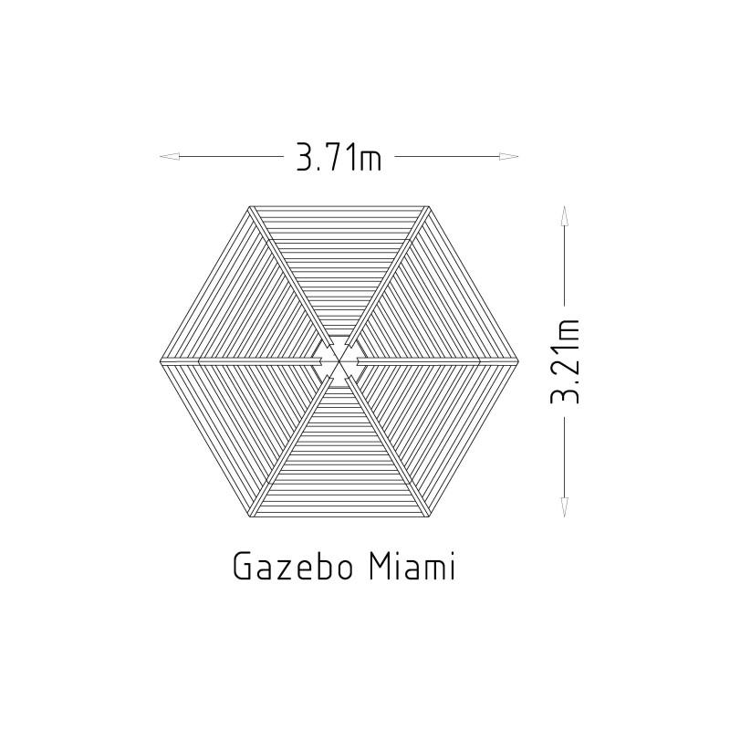 HAGS Miami Pavilion 2.9 m High with Wooden Posts for Setting in Ground Standard (Color: White/Black) (8020955)
