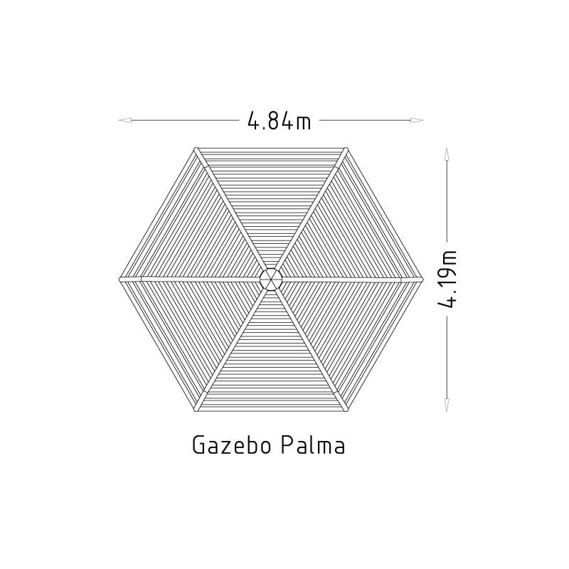 HAGS Palma Pavilion 3.16 m High with Wooden Posts for Setting in Ground Standard (Color: White/Black) (8030689)