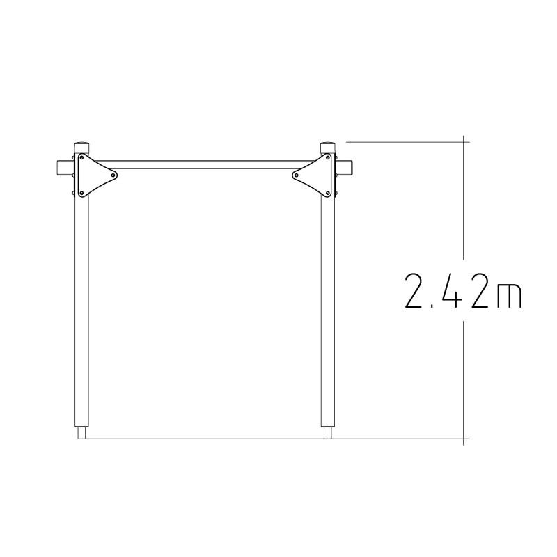 HAGS Pergola 1 Module Wooden Posts for Setting in Ground Standard (Color: Dark Brown) (8063266)