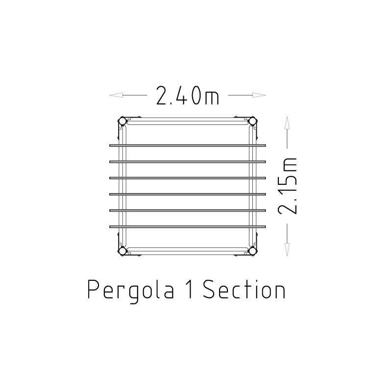 HAGS Pergola 1 Module Wooden Posts for Setting in Ground Standard (Color: Dark Brown) (8063266)