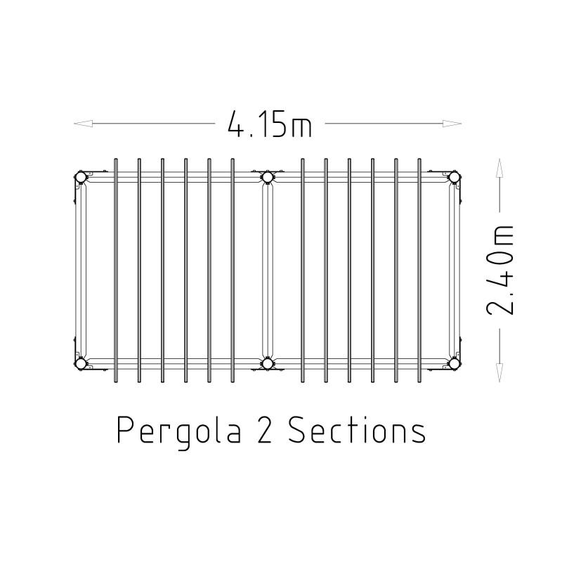 HAGS Pergola 2 Modules Wooden Posts for Setting in Ground Standard (Color: Dark Brown) (8063260)