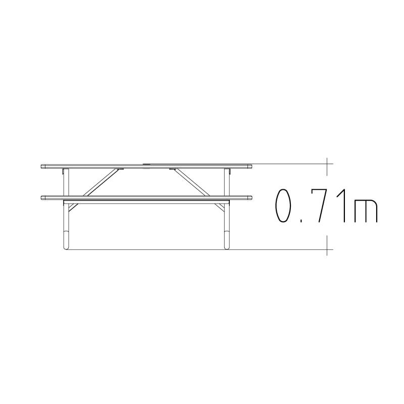 HAGS Linnea Thermo Picnic Table USA-Style Freestanding Standard (Color: Dark Brown/Galvanized) (8109780)
