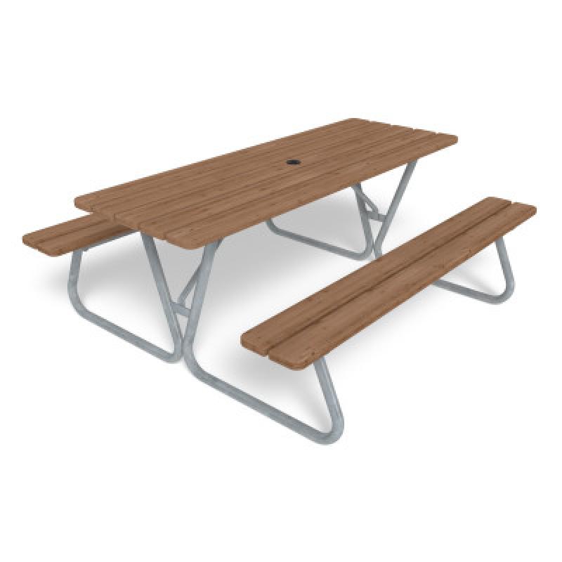 HAGS Linnea Thermo Picnic Table USA-Style Freestanding Standard (Color: Dark Brown/Galvanized) (8109780)