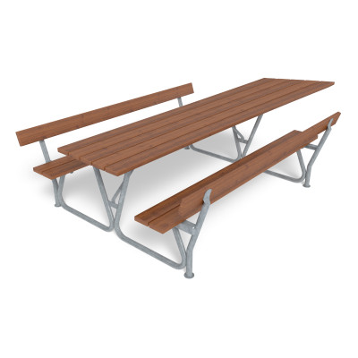 HAGS Picnic Table Ljung Extra Long Standard - Freestanding (Colour: Brown/Galvanized)