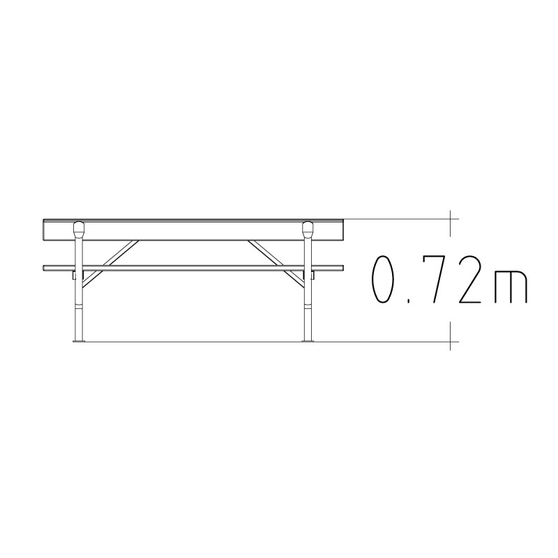 HAGS Picnic Table Ljung Standard - Freestanding (Colour: Brown/Galvanized)