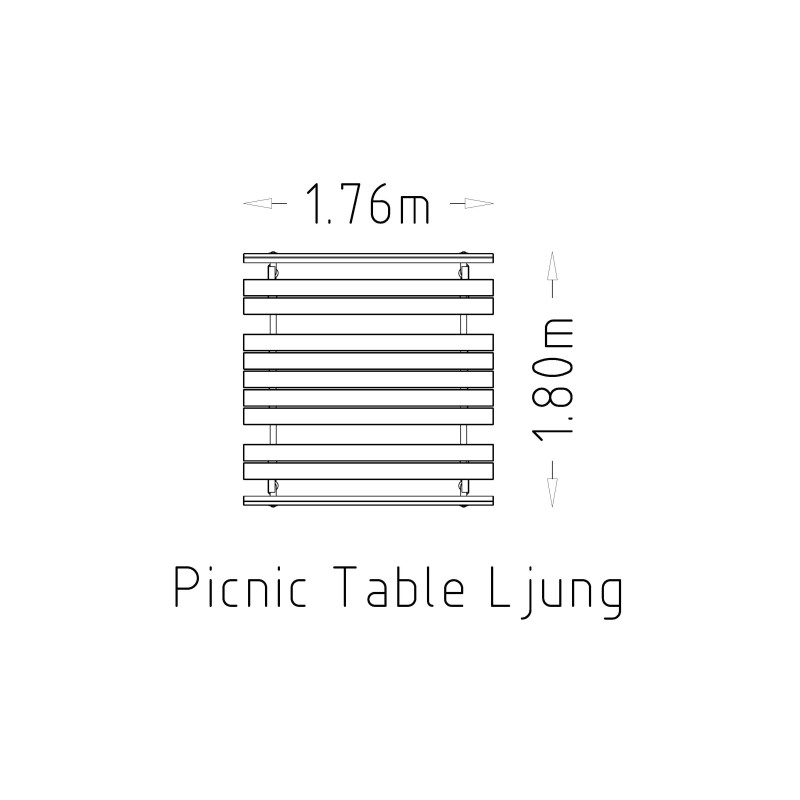 HAGS Picnic Table Ljung Standard - Freestanding (Colour: Brown/Galvanized)
