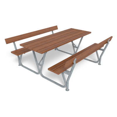 HAGS Picnic Table Ljung Standard - Freestanding (Colour: Brown/Galvanized)